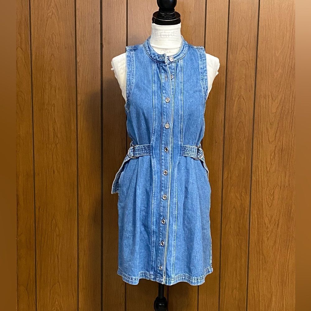Derek Lam 10 Crosby Side Buckle Denim Minidress size S
